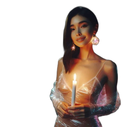 jewelry, dress, vaporwave, photorealistic, concept art, oil painting, fire, neon lights transparent PNG cut-out