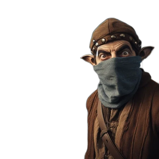 mask, staff, face, hat, concept art, 3d render, photorealistic, fantasy art transparent PNG cut-out
