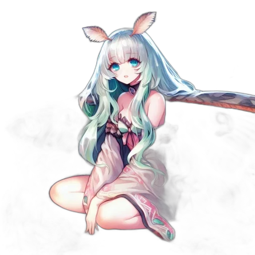 dragon, dress, creature, staff, anime, fantasy art, concept art, pixel art transparent PNG cut-out