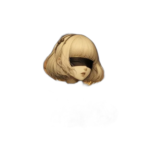 mask, hair, face, hat, 3d render, anime, concept art, photorealistic transparent PNG cut-out