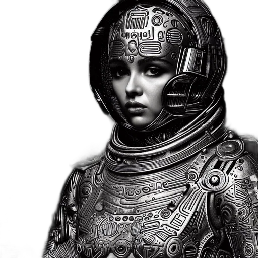 robot, face, mask, jewelry, fantasy art, concept art, photorealistic, cyberpunk transparent PNG cut-out
