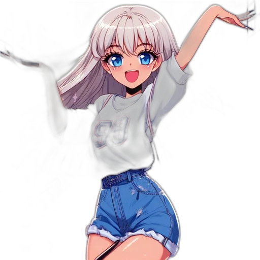 dress, robot, hair, creature, anime, pixel art, cartoon, concept art transparent PNG cut-out