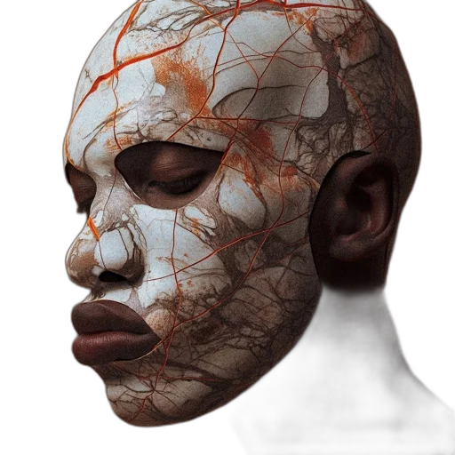 mask, face, crown, creature, photorealistic, concept art, cyberpunk, 3d render transparent PNG cut-out