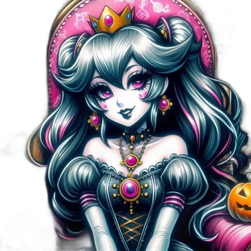 jewelry, crown, fantasy art, pixel art, concept art, anime, dark, monochrome transparent PNG cut-out
