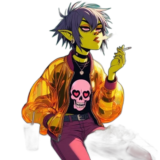 jacket, mask, concept art, cyberpunk, cartoon, pixel art, neon lights, fire transparent PNG cut-out