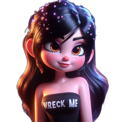 dress, face, crown, cartoon, 3d render, concept art, fantasy art, animated transparent PNG cut-out