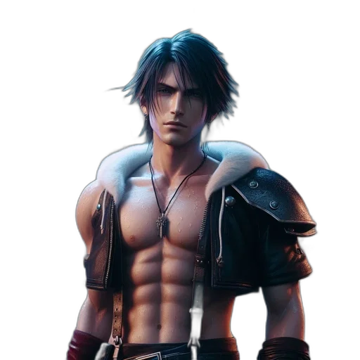 sword, concept art, fantasy art, 3d render, photorealistic, muscular, shirtless, man transparent PNG cut-out