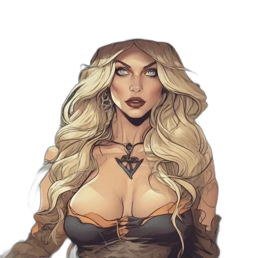 dress, face, fantasy art, concept art, comic book art, pixel art, earth tones, dark transparent PNG cut-out