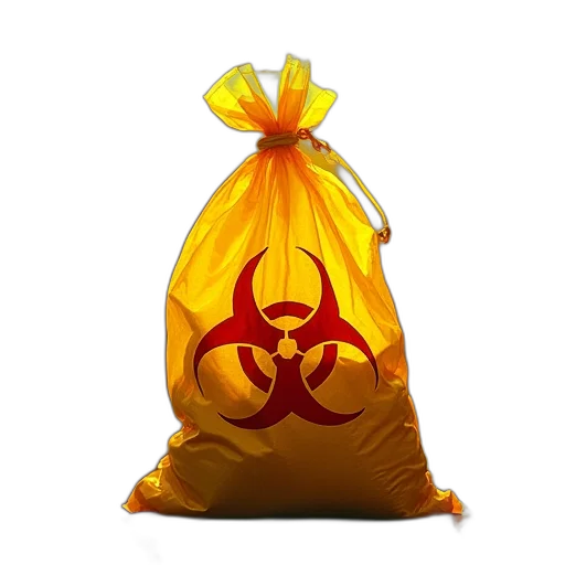jacket, biohazard, bag, yellow, red transparent PNG cut-out