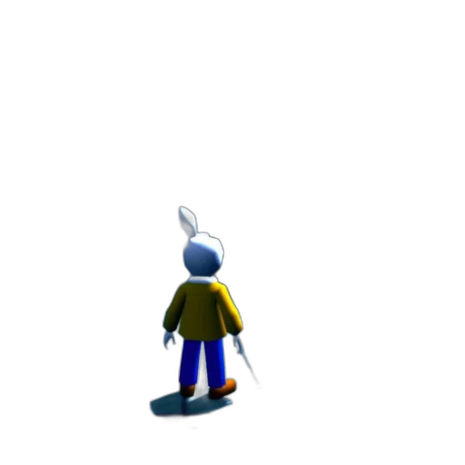staff, robot, hat, jacket, 3d render, pixel art, concept art, cartoon transparent PNG cut-out