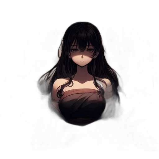 mask, face, dress, hair, anime, fantasy art, concept art, pixel art transparent PNG cut-out