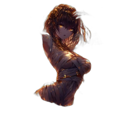 dress, mask, hair, face, concept art, fantasy art, pixel art, cyberpunk transparent PNG cut-out