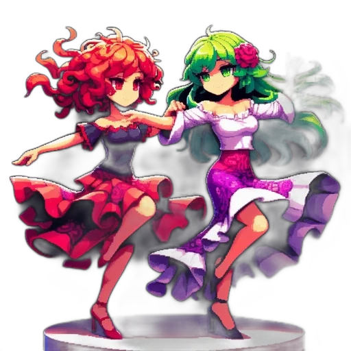 pixel art, concept art, fantasy art, anime, fire, outer space, red, green transparent PNG cut-out
