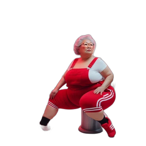 dress, robot, creature, animal, 3d render, concept art, elderly, woman transparent PNG cut-out