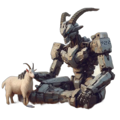 robot, animal, creature, weapon, concept art, 3d render, fantasy art, forest transparent PNG cut-out
