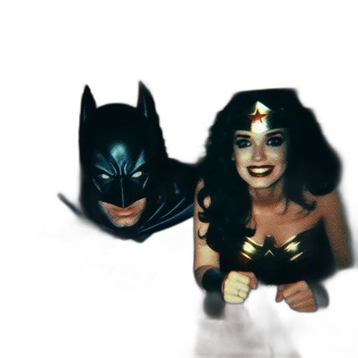 comic book art, 3d render, concept art, pixel art, two, individuals, costumed, batman transparent PNG cut-out