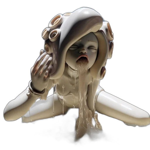 mask, robot, creature, jacket, concept art, 3d render, fantasy art, photorealistic transparent PNG cut-out