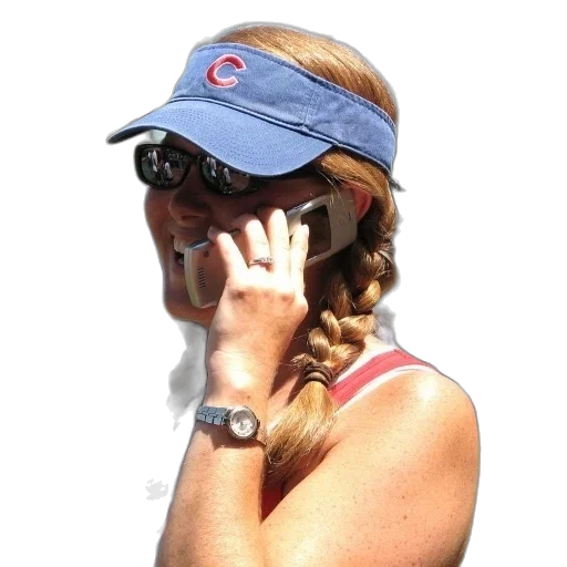 hat, staff, woman, wearing, blue, visor, letter, talking transparent PNG cut-out