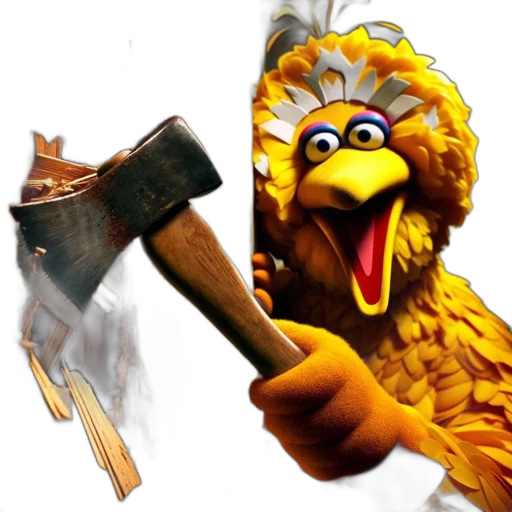 staff, weapon, animal, 3d render, concept art, photorealistic, unconventional, yellow transparent PNG cut-out