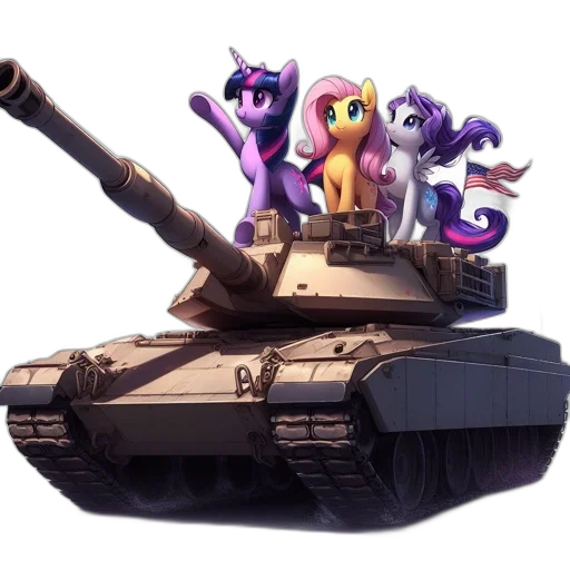 weapon, animal, concept art, 3d render, four, little, pony, characters transparent PNG cut-out