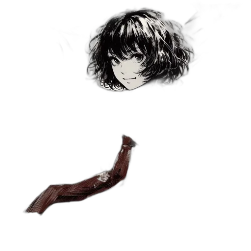 weapon, sword, hair, mask, concept art, comic book art, fantasy art, photorealistic transparent PNG cut-out