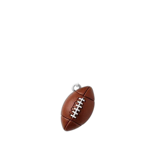 jewelry, weapon, silver, chain, football, pendant, displayed, against transparent PNG cut-out