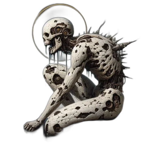 creature, mask, animal, robot, concept art, fantasy art, cyberpunk, 3d render transparent PNG cut-out