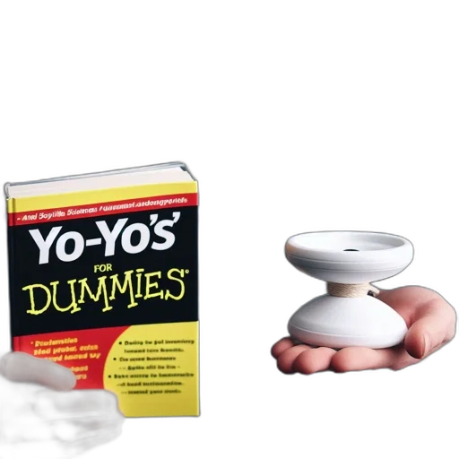 man, holds, book, about, yo-yos, while, grasping, actual transparent PNG cut-out
