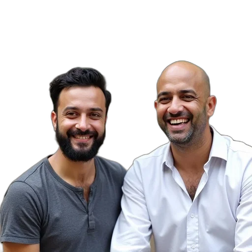 staff, promotional, poster, comedy, show, featuring, two, men transparent PNG cut-out