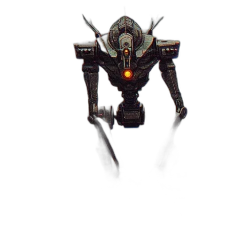 robot, weapon, creature, staff, concept art, 3d render, pixel art, fantasy art transparent PNG cut-out