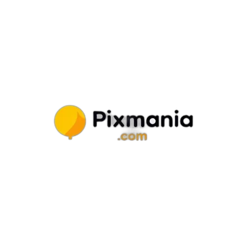 image, displays, stylized, logo, pixmania, com, large, yellow transparent PNG cut-out