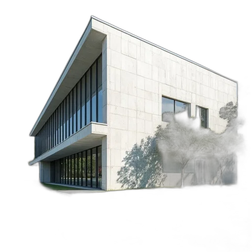 building, staff, 3d render, photorealistic, concept art, fog, city street, newly transparent PNG cut-out