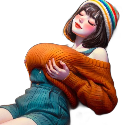 hat, dress, jacket, face, concept art, 3d render, photorealistic, anime transparent PNG cut-out