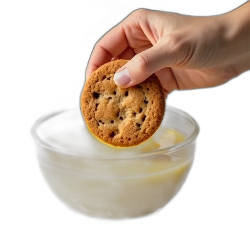 food, weapon, photorealistic, hand, holding, cookie, over, bowl transparent PNG cut-out