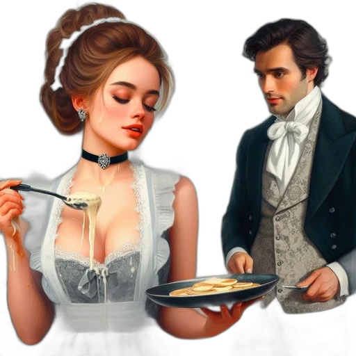 dress, food, jewelry, concept art, oil painting, fantasy art, photorealistic, fire transparent PNG cut-out