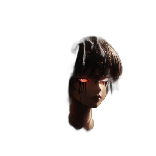 face, mask, robot, creature, 3d render, concept art, cyberpunk, photorealistic transparent PNG cut-out