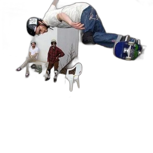 furniture, staff, shoes, hat, photorealistic, concept art, 3d render, skateboarder transparent PNG cut-out