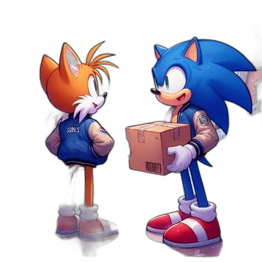 furniture, concept art, 3d render, pixel art, fantasy art, blue, sonic, tails transparent PNG cut-out