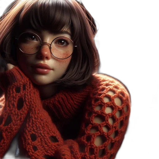 photorealistic, 3d render, fantasy art, concept art, red, young, woman, short transparent PNG cut-out