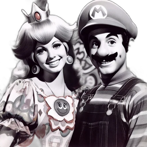 concept art, photorealistic, cartoon, comic book art, two, individuals, dressed, like transparent PNG cut-out
