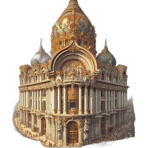 building, crown, furniture, jewelry, 3d render, concept art, photorealistic, fantasy art transparent PNG cut-out