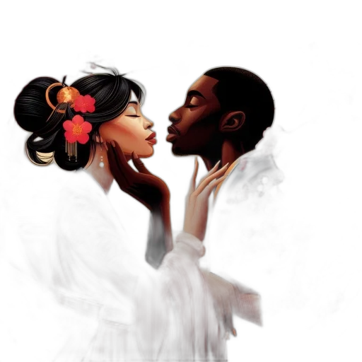photorealistic, concept art, watercolor, fantasy art, two, people, one, likely transparent PNG cut-out