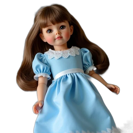 dress, 3d render, photorealistic, concept art, cartoon, doll, dressed, blue transparent PNG cut-out