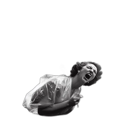 dress, photorealistic, shocked, woman, white, stands, near, horse transparent PNG cut-out