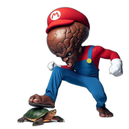 creature, animal, hat, robot, concept art, 3d render, pixel art, comic book art transparent PNG cut-out