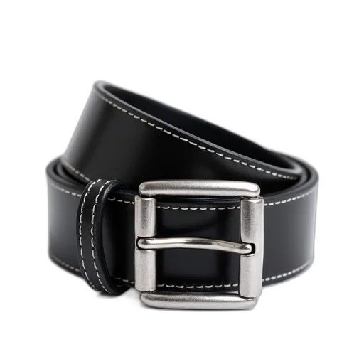 jewelry, monochrome, black, leather, belt, silver, buckle, displayed transparent PNG cut-out