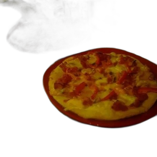 food, 3d render, photorealistic, concept art, fire, two, small, pizzas transparent PNG cut-out