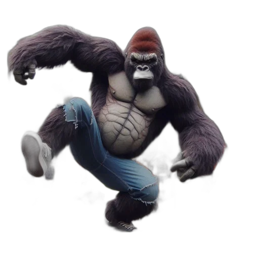 creature, animal, concept art, 3d render, fantasy art, enormous, lifelike, gorilla transparent PNG cut-out