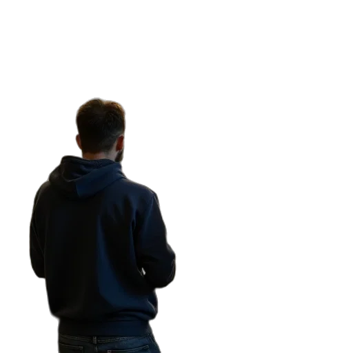 jacket, staff, face, robot, 3d render, concept art, photorealistic, outer space transparent PNG cut-out