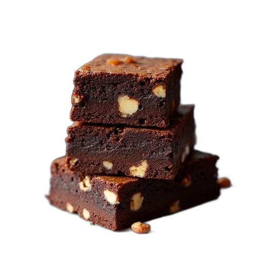 food, crown, stack, chocolate, fudge, brownies, visible, nuts transparent PNG cut-out